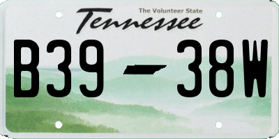 TN license plate B3938W