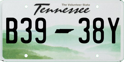 TN license plate B3938Y