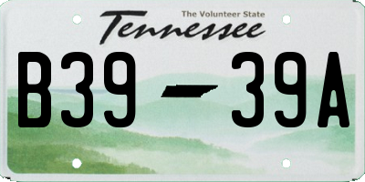 TN license plate B3939A
