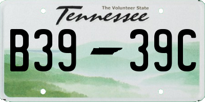 TN license plate B3939C