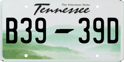 TN license plate B3939D