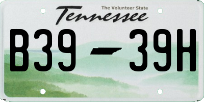 TN license plate B3939H