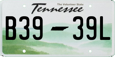 TN license plate B3939L