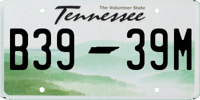 TN license plate B3939M