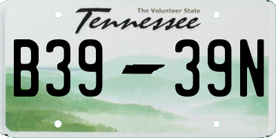 TN license plate B3939N