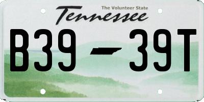 TN license plate B3939T