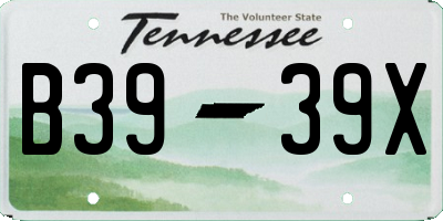 TN license plate B3939X