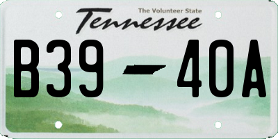TN license plate B3940A