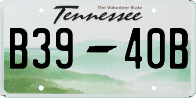 TN license plate B3940B