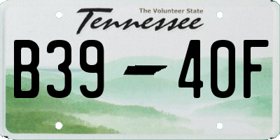 TN license plate B3940F