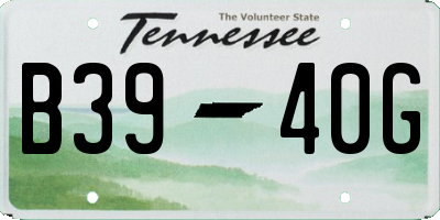 TN license plate B3940G