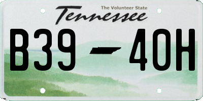 TN license plate B3940H