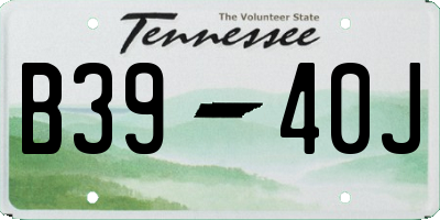 TN license plate B3940J