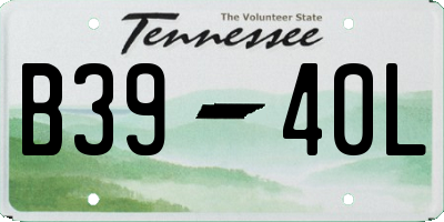 TN license plate B3940L