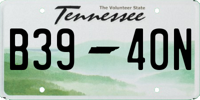 TN license plate B3940N