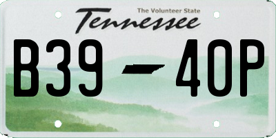 TN license plate B3940P