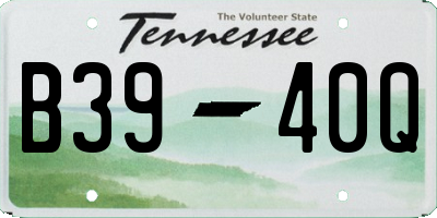 TN license plate B3940Q