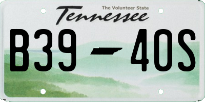 TN license plate B3940S