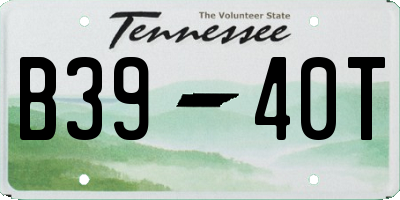 TN license plate B3940T