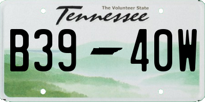 TN license plate B3940W