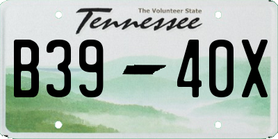 TN license plate B3940X