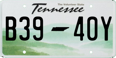 TN license plate B3940Y