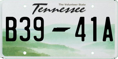 TN license plate B3941A