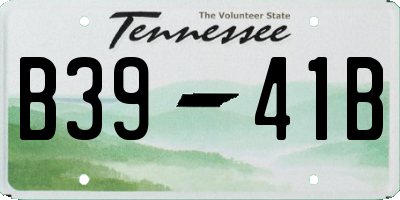 TN license plate B3941B