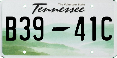 TN license plate B3941C