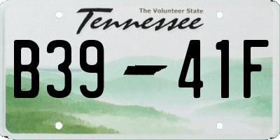 TN license plate B3941F