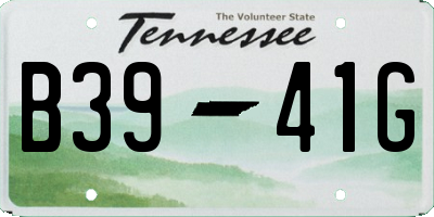 TN license plate B3941G