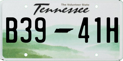 TN license plate B3941H