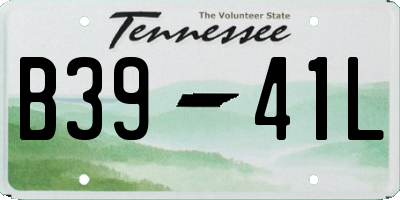 TN license plate B3941L