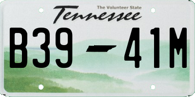 TN license plate B3941M