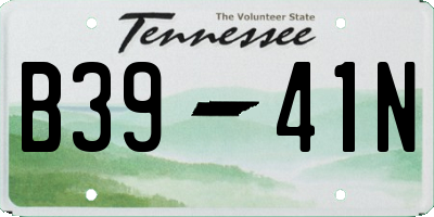 TN license plate B3941N