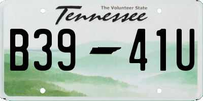 TN license plate B3941U