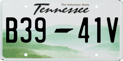TN license plate B3941V