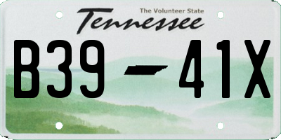 TN license plate B3941X