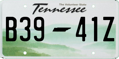 TN license plate B3941Z