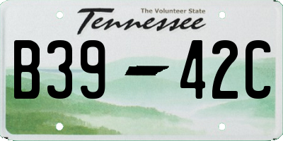 TN license plate B3942C