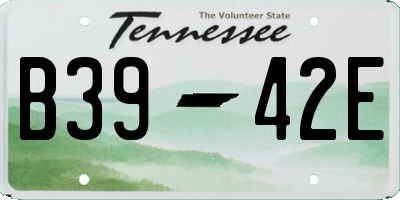TN license plate B3942E