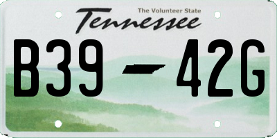 TN license plate B3942G