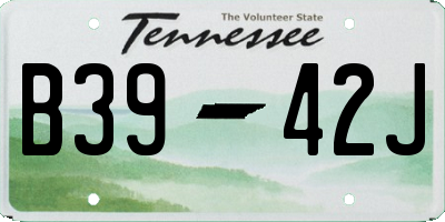TN license plate B3942J