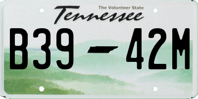 TN license plate B3942M