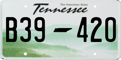 TN license plate B3942O