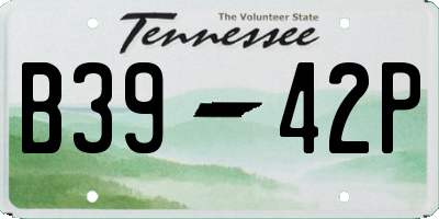 TN license plate B3942P
