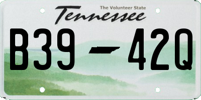 TN license plate B3942Q