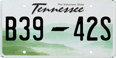 TN license plate B3942S
