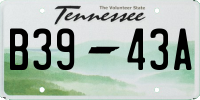 TN license plate B3943A