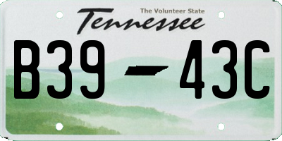 TN license plate B3943C